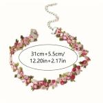 Pink Flower Choker Necklace